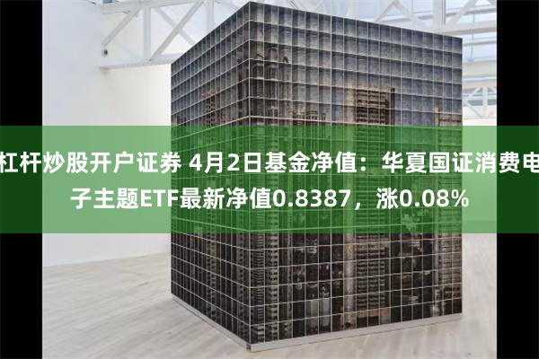 杠杆炒股开户证券 4月2日基金净值：华夏国证消费电子主题ETF最新净值0.8387，涨0.08%