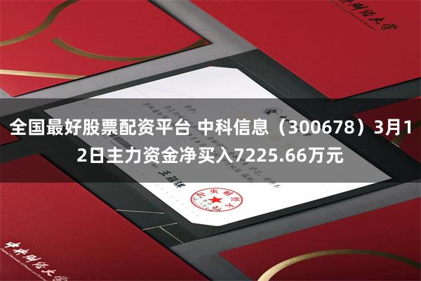 全国最好股票配资平台 中科信息（300678）3月12日主力资金净买入7225.66万元