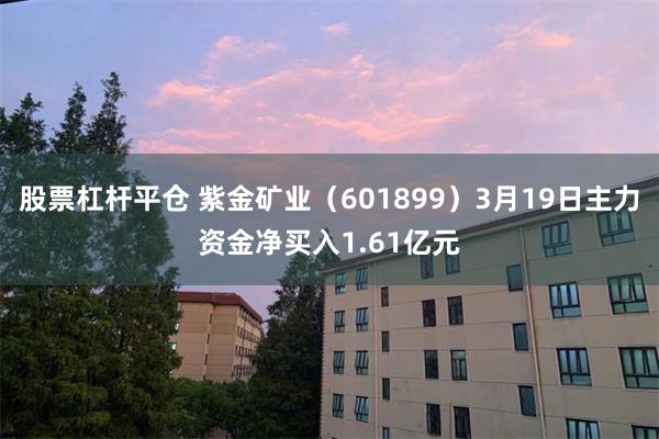股票杠杆平仓 紫金矿业（601899）3月19日主力资金净买入1.61亿元