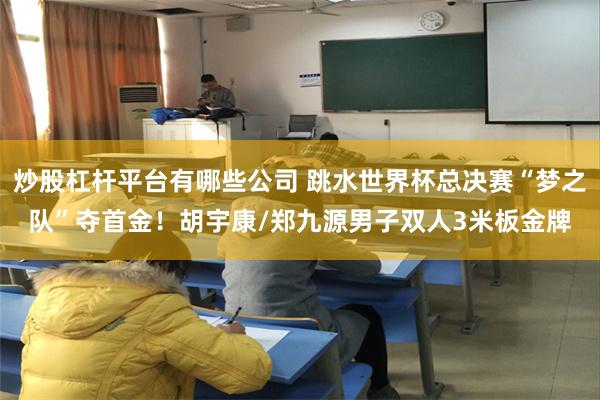 炒股杠杆平台有哪些公司 跳水世界杯总决赛“梦之队”夺首金！胡宇康/郑九源男子双人3米板金牌