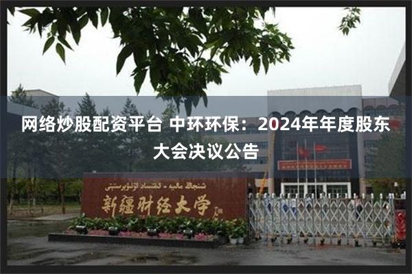 网络炒股配资平台 中环环保：2024年年度股东大会决议公告