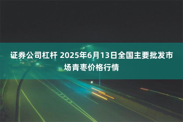 证券公司杠杆 2025年6月13日全国主要批发市场青枣价格行情