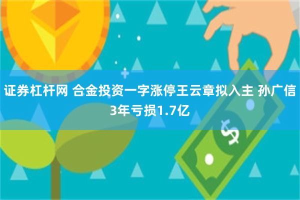 证券杠杆网 合金投资一字涨停王云章拟入主 孙广信3年亏损1.7亿